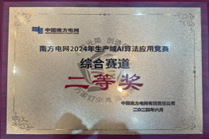 jiuyou.com电子荣获南方电网2024年生产域AI算法应用竞赛二等奖